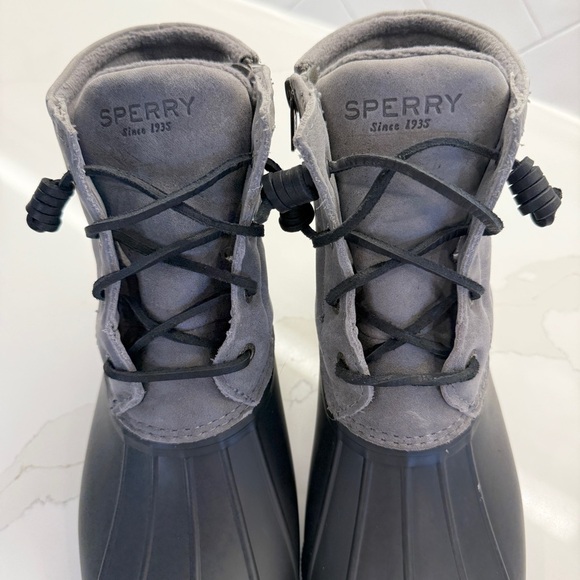 Sperry Women's Saltwater Duck Boots Grey Size 8M Waterproof Casual Leather - Picture 7 of 12